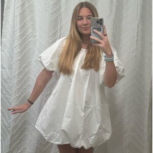 Klesis White Bubble Dress, Size: Medium